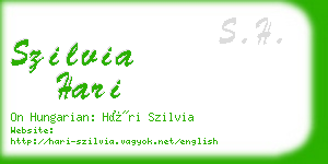 szilvia hari business card